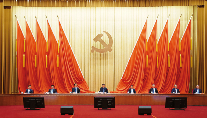 2021年2月20日，黨史學(xué)習(xí)教育動(dòng)員大會(huì)在北京召開。中共中央總書記、國家主席、中央軍委主席習(xí)近平出席會(huì)議并發(fā)表重要講話。 新華社記者 翟健嵐/攝